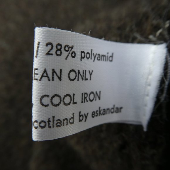 Eskandar Merino Wool Blend Poncho Crossover Sweater Charcoal Gray Handloomed XL - Picture 9 of 9